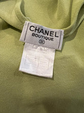 Load image into Gallery viewer, Vintage Chanel 98P, 1998 Spring Vintage Green Short Sleeve CC Logo Blouse Top FR 38 US 4/6