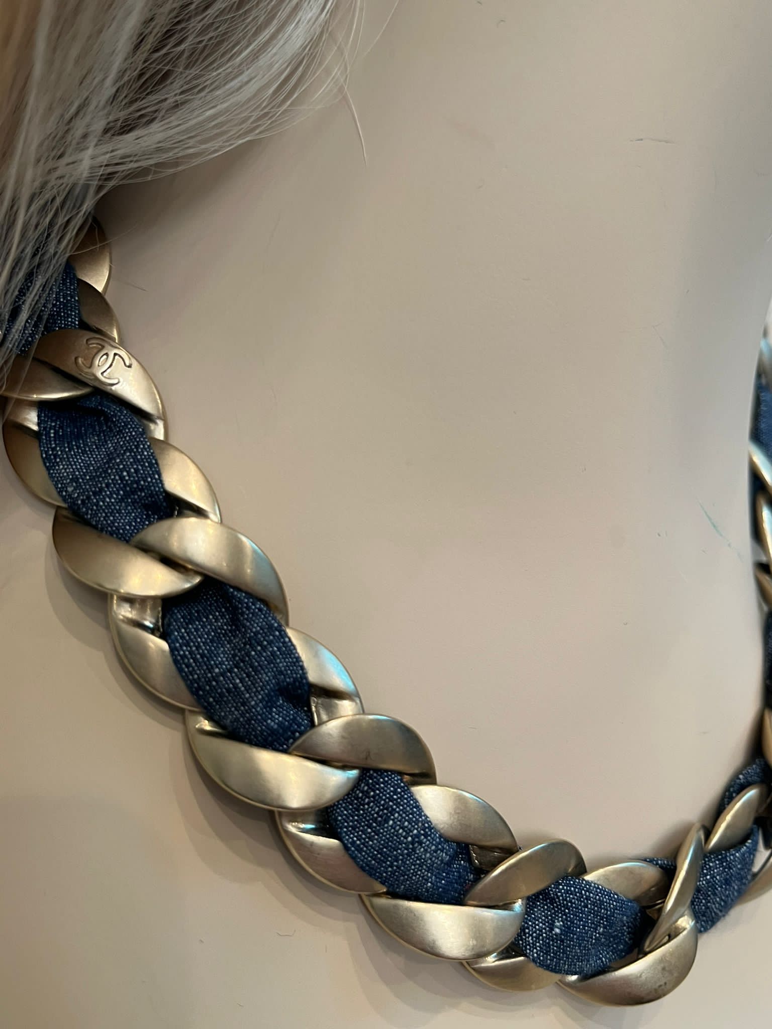 Chanel 08C 2008 Cruise Denim Gold Chain Headband/Necklace/Bracelet –  HelensChanel