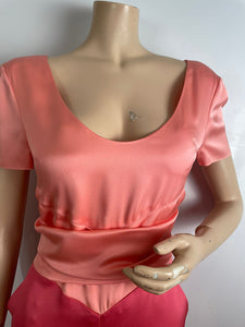 Chanel Vintage 01A 2001 Fall Peach/Pink Silk Dress FR 40 US 6/8