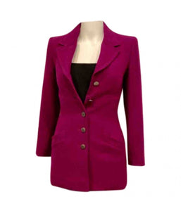 NWOT 97A, 1997 Fall Chanel Vintage Merlot Jacket Blazer FR 34 US 2/4