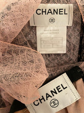 Load image into Gallery viewer, Rare Chanel 03P, 2003 Spring Camellia Flower Pink Black Lace Satin Blouse with matching Skirt Set FR 36 US 4