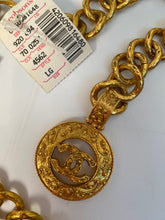 Load image into Gallery viewer, NWT New Chanel 94A gold medallion chain strand belt necklace accessory