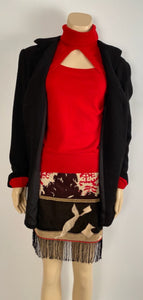 Vintage Chanel 98A 1998 Fall Black Long Blazer Jacket FR 40