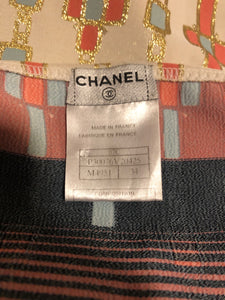 Chanel 07C Neoprene CC Logo Camisole Blouse FR 34