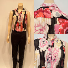 Load image into Gallery viewer, Chanel 11P 2011 Spring Black Floral Silk Chiffon Top Blouse FR 38 US 4/6