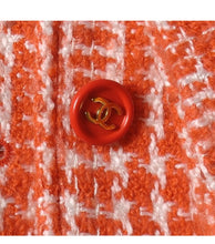 Load image into Gallery viewer, 97P, 1997 Spring Chanel Boutique Vintage Orange Plaid Tweed Blazer Dress Jacket US 8