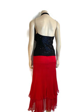 Load image into Gallery viewer, Chanel 08C 2008 Cruise Camellia black sequin top halter blouse FR 36