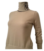 Load image into Gallery viewer, Chanel 04A Fall Light Brown Beige Turtle Neck Coco Cashmere Sweater FR 38 US 4/6