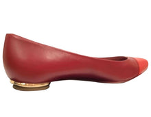 Load image into Gallery viewer, Chanel Red Bicolor Ballet Ballerina Flats EU 38.5 US 7.5/8