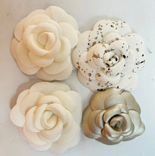 Load image into Gallery viewer, Authentic Chanel Set 4 Stick On Camellia Decor Flowers