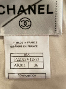 Chanel 03A Snap Collection 2003 Fall Off White/Ivory Blouse Top FR 36 US 2/4