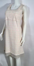 Load image into Gallery viewer, Chanel Vintage 04C 2004 Cruise Resort Ivory multicolor Pink Tweed Fringe Dress FR 42 US 6-8