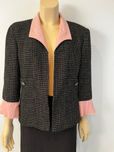 Load image into Gallery viewer, Chanel 12S 2012 Summer Black Metallic Tweed Pink Jacket FR 44 US 8/10