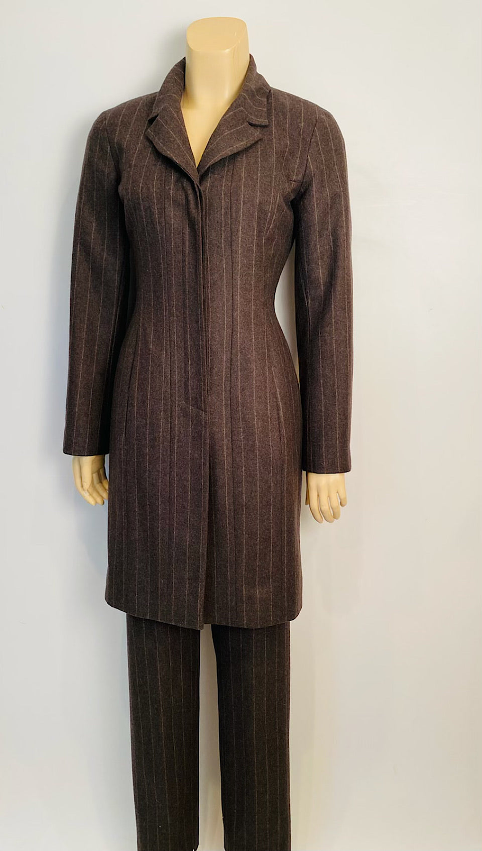 Chanel Vintage Pinstripe Pant Suit Set