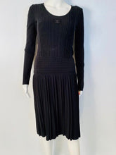 Load image into Gallery viewer, Chanel 05A Black Long Sleeve Ribbed CC Logo Sweater Dress FR 38 US 4/6