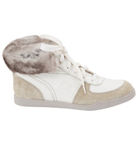 Load image into Gallery viewer, Chanel 09A 2009 Fall Chinchilla fur high top tennis sneakers short boots EU 38