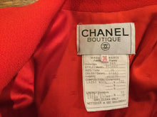 Load image into Gallery viewer, 94A Fall Chanel Vintage Orange/Red Wool Dress Coat Blazer Jacket FR 36 US 4
