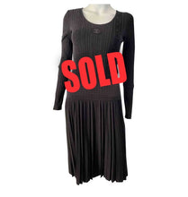 Load image into Gallery viewer, Chanel 05A Black Long Sleeve Ribbed CC Logo Sweater Dress FR 38 US 4/6