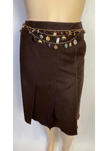 Load image into Gallery viewer, Chanel Vintage 99A 1999 Fall Brown Wool Pleated Skirt US 14