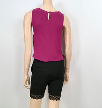 Load image into Gallery viewer, Chanel 2001 Silk Short Sleeve cropped Fuchsia Top Blouse US 4