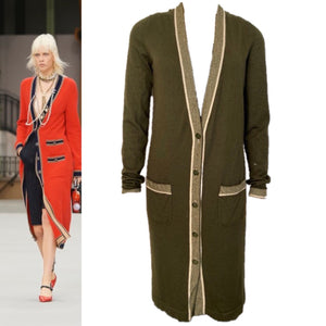 Chanel 2008 Cruise 08C Coco Line Long Cashmere Cardigan cardicoat duster FR 40