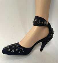 Load image into Gallery viewer, Chanel 2003 Fall 03A snap collection Hook Snaps Black Ankle Strap Pumps EU 40.5 US 9.5/10