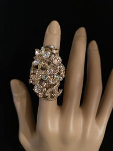 Chanel 16C Rare ‘Fairy Bouquet’ crystal CC Ring Size 5 1/4