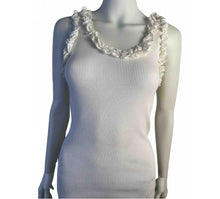 Load image into Gallery viewer, Chanel 05C 2005 Cruise Ivory White Cotton Ribbed Camisole Blouse Top FR 40 US 4/6