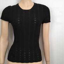 Load image into Gallery viewer, Chanel 05P, 2005 Spring Black Cotton knit interlocking CC logo Blouse top FR 40 US 2/4