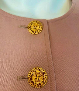 Chanel Boutique 97P, 1997 Spring Beige Blush Pant Jacket Suit Set FR 36 US 4