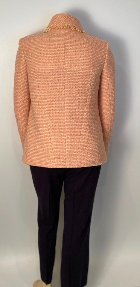 Vintage Chanel 01A, 2001 Fall tweed pink with light yellow