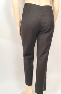 Vintage Chanel 01A, 2001 Fall Brown Pinstripe pant trouser wool cashmere US 10/12