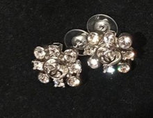 Load image into Gallery viewer, Chanel 06A 2006 Fall Silver Tone Pierced Stud Crystal CC Earrings