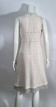Load image into Gallery viewer, Chanel Vintage 04C 2004 Cruise Resort Ivory multicolor Pink Tweed Fringe Dress FR 42 US 6-8