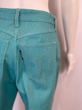 Load image into Gallery viewer, 92P, 1992 Spring Chanel Green Denim 2 piece Jacket Pant Suit Oversized FR 34 US 4/6/8