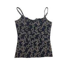 Load image into Gallery viewer, Vintage Chanel Logo Black Camisole Spaghetti Strap Tank Top FR 34 US 2/4