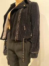 Load image into Gallery viewer, Chanel 06A 2006 Fall Washed Velvet Biker Jacket FR 42
