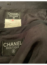 Load image into Gallery viewer, Rare Amazing 22 Buttons 1990 Vintage Chanel Black Linen Skirt Suit FR 38