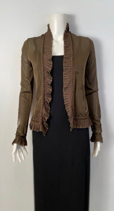 NWT New Chanel 2004 Spring 04P Brown lightweight Cardigan FR 36 US 2/4