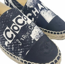 Load image into Gallery viewer, Chanel 20P Graffiti Grosgrain Espadrilles EU 37 US 6/6.5