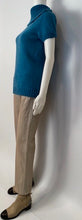 Load image into Gallery viewer, Chanel 07A 2007 Fall Short Sleeve Turquoise Pullover Turtleneck Sweater Top Blouse FR 40 US 6/8