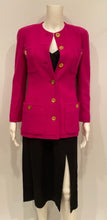 Load image into Gallery viewer, 80’s/90’s Vintage Chanel Bright Pink Boucle Wool Long Jacket FR 36