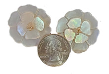 Load image into Gallery viewer, Vintage Chanel 98A Camellia flower clip on enamel mother of pearl Earrings