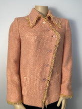 Load image into Gallery viewer, Vintage Chanel 01A, 2001 Fall tweed pink with light yellow Jacket FR 44/46