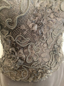 95A, 1995 Fall Vintage Chanel elaborate Lace Halter Evening Top Blouse US 2-4