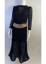 Load image into Gallery viewer, NWT Chanel 14P 2014 Spring Black Maxi Crochet Dress FR 38