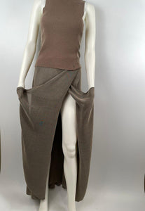 99P, 1999 Spring Vintage Chanel brown 4 piece Outfit Dress Set Jacket Skirt Blouse FR 38 US 4/6