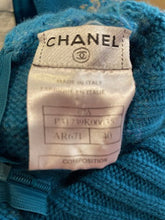 Load image into Gallery viewer, Chanel 07A 2007 Fall Short Sleeve Turquoise Pullover Turtleneck Sweater Top Blouse FR 40 US 6/8