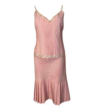 Load image into Gallery viewer, Chanel 03P, 2003 Spring pink camisole top matching Pleated accordion skirt set FR 42 US 8