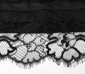 Chanel 03A 2003 Fall black tweed Boucle lace mini skirt FR 38